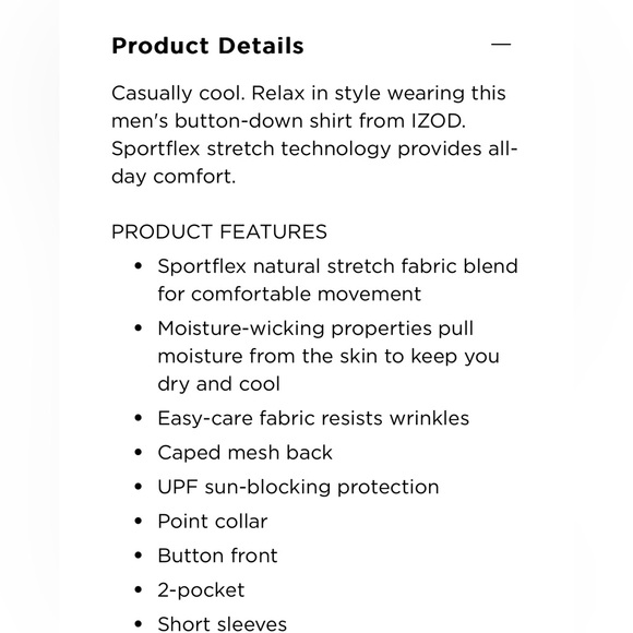 Mens IZOD SURFCASTER Performance Short Sleeved Casual Button down shirt Size M - Picture 12 of 12